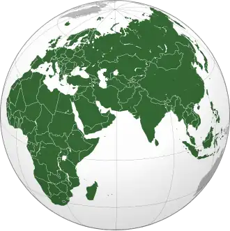 Carte de localisation de l’Afro-Eurasie.