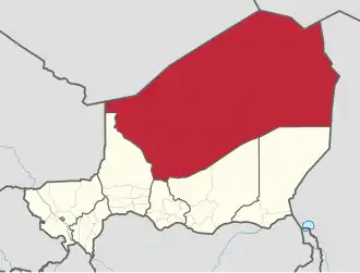 Localisation de Région d'Agadez