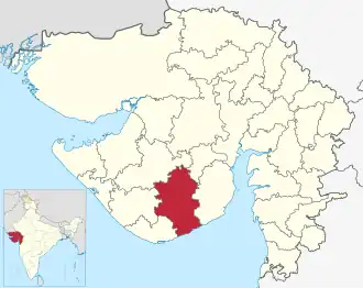 Localisation de District d'Amreliઅમરેલી જિલ્લો