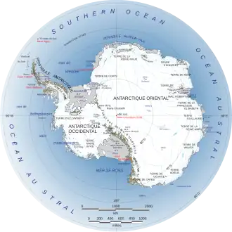 Carte de localisation des monts Ellsworth en Antarctique occidental.