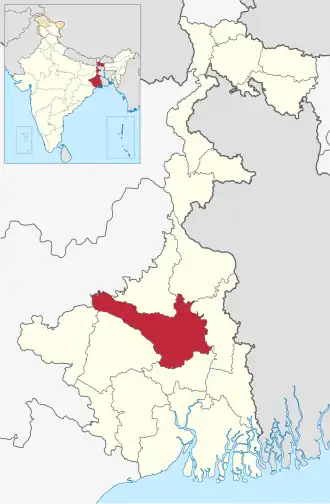 Localisation de District de Bardhamanবর্ধমান জেলা