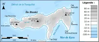 Carte de l'île Bianki.