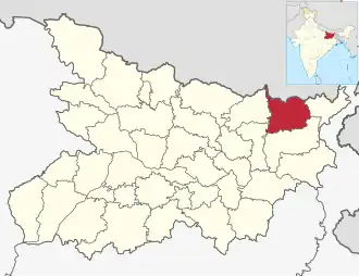 Localisation de District d'Arariaअररिया जिला