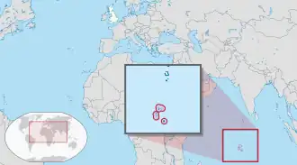 Localisation de Territoire britannique de l'océan Indien