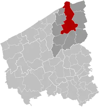 Localisation de Bruges