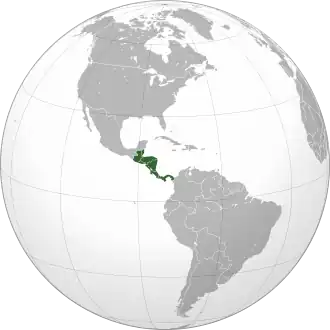 Carte de localisation de l'Amérique centrale.