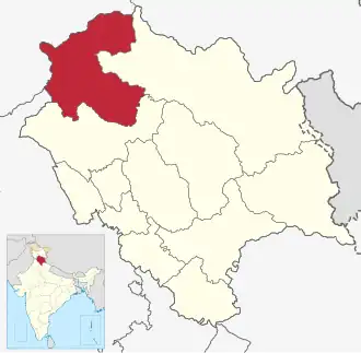 Localisation de District de Chambaचंबा जिला