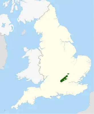 Carte de l'AONB recouvrant les Chilterns.