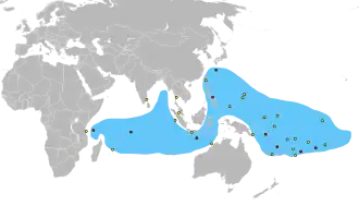 Description de l'image CoconutCrab distribution map.svg.