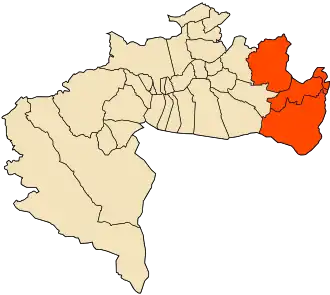 Localisation de Daïra de Zeribet El Oued