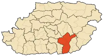 Localisation de Daïra d'Aïn El Hammam