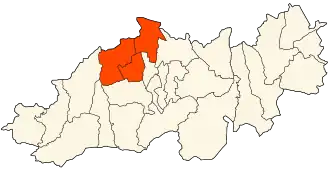 Localisation de Daïra d'Oued Alleug / ⵜⴰⴷⴰⵢⵕⴰ ⵏ ⵡⴻⴷ ⵍⵄⴻⵍⵍⴰⵢⴻⴳ / Tadayṛa n Wed Lɛellayeg