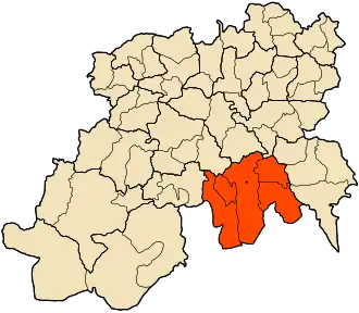 Localisation de Daïra d'Aïn Boucif