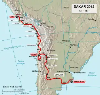 Carte du Rallye Dakar 2012