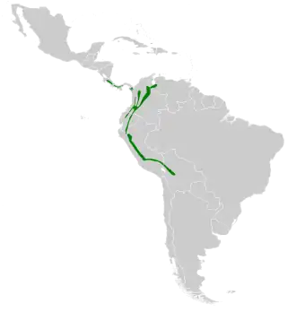 Description de l'image Doryfera ludovicae map.svg.