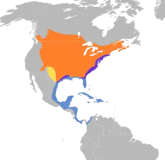 Description de l'image Dumetella carolinensis map.svg.