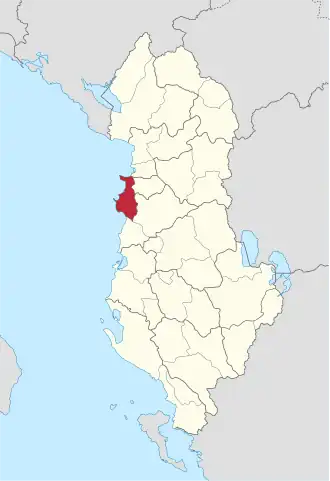 Localisation de District de Durrës