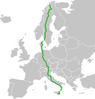 Itinéraire de la route européenne 45