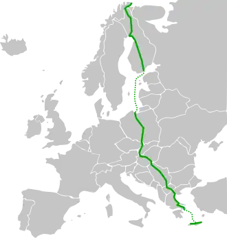 Itinéraire de la route européenne 75