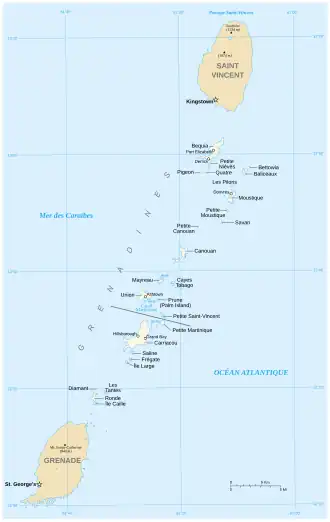 Carte des Grenadines