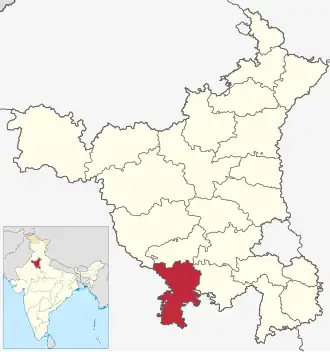 Localisation de District de Mahendragarhमहेन्‍द्रगढ जिला