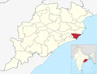 Localisation de District de Jagatsinghpur
