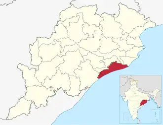 Localisation de District de Puriପୁରୀ ଜିଲ୍ଲା