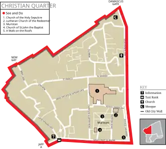 Localisation de Quartier chrétien de Jérusalem