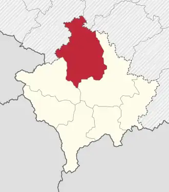 Localisation de District de Mitrovicë/Kosovska Mitrovica