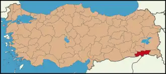 Localisation de Şırnak (province)