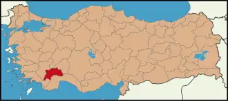 Localisation de Burdur (province)