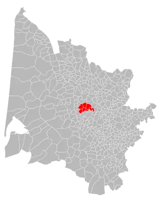 Localisation de Communauté de communes des Coteaux Bordelais