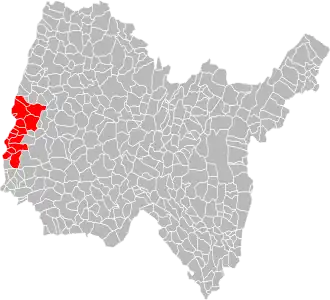 Localisation de Communauté de communes Val de Saône Centre