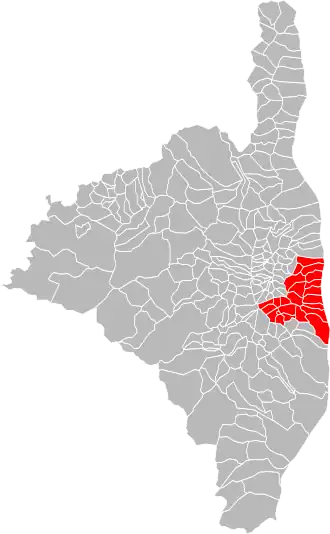 Localisation de Communauté de communes de la Costa VerdeCumunità di è cumune di Costa Verde