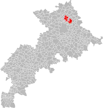 Localisation de Communauté de communesdes Coteaux Bellevue