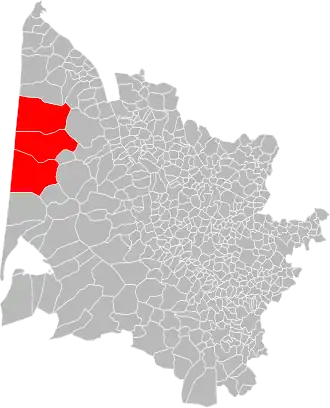 Localisation de Communauté de communesdes Lacs Médocains