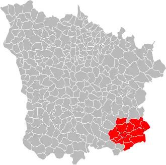 Localisation de Communauté de communes des Portes sud du Morvan