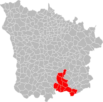 Localisation de Communauté de communes entre Loire et Morvan