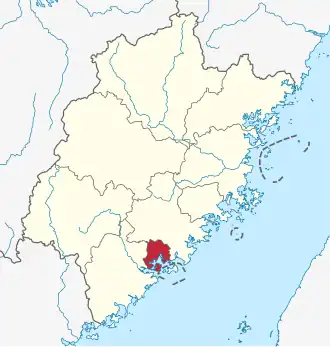 Localisation de Xiamen