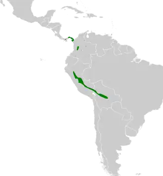 Description de l'image Lophornis delattrei map.svg.