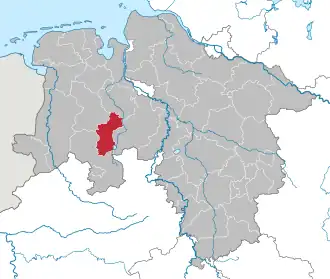 Localisation de Arrondissement de Vechta