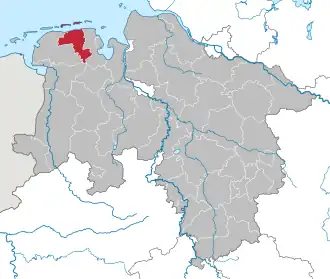 Localisation de Arrondissement de Wittmund