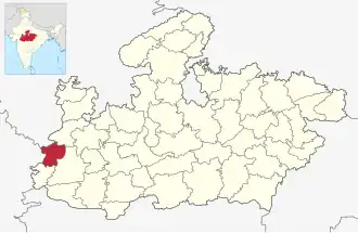 Localisation de District de Jhabua