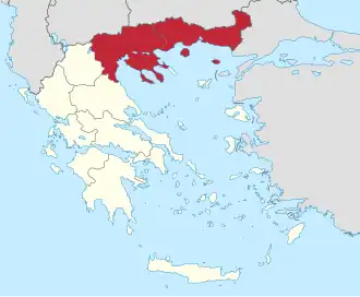 Localisation de Diocèse décentralisé de Macédoine-ThraceΑποκεντρωμένη Διοίκηση Μακεδονίας-Θράκης