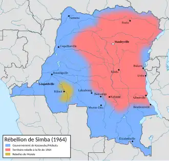Description de l'image Map Congo crisis 1964.svg.