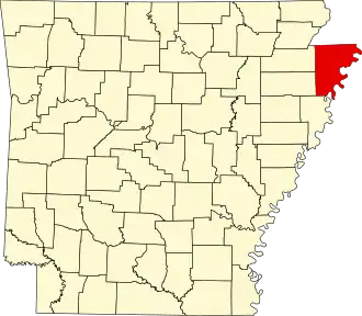 Localisation de Comté de Mississippi(Mississippi County)