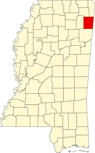 Localisation de Comté d'Itawamba(Itawamba County)
