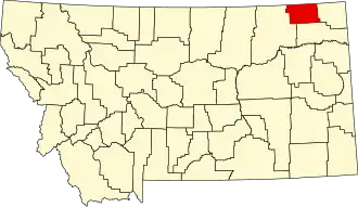 Localisation de Comté de Daniels(Daniels County)