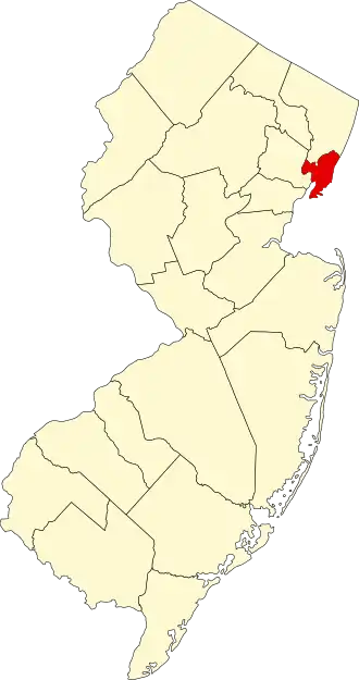 Localisation de Comté de Hudson(Hudson County)