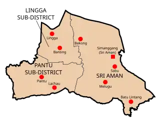 Localisation de District de Sri Aman